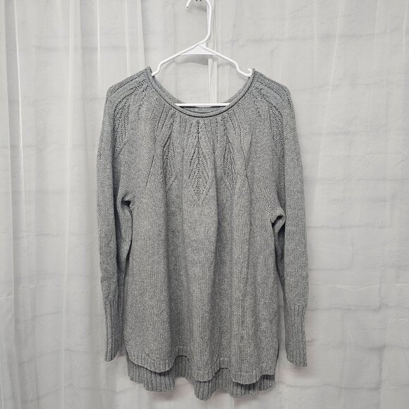 Chaps Sweater Gray Metallic Knit Preppy Cottage Casual 2X - Picture 7 of 7